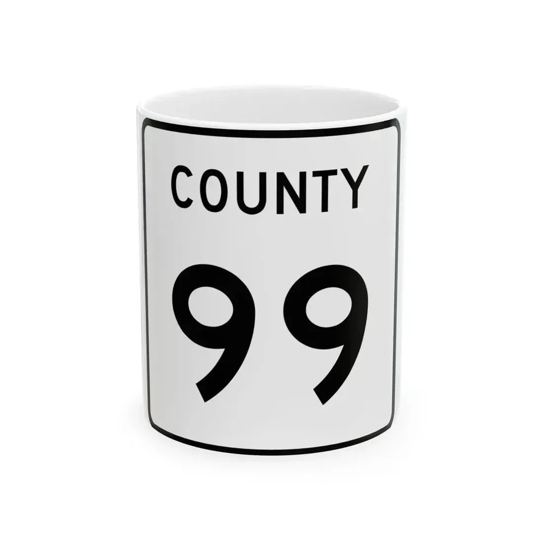 County 99 square (Minnesota) (Road Sign) White Coffee Mug 11oz - Go Mug Yourself