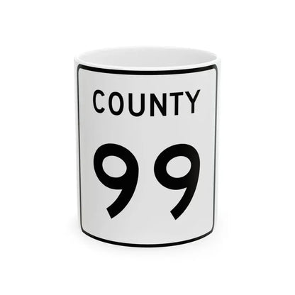 County 99 square (Minnesota) (Road Sign) White Coffee Mug 11oz - Go Mug Yourself