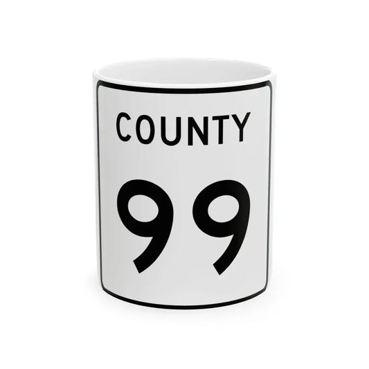 County 99 square (Minnesota) (Road Sign) White Coffee Mug 11oz - Go Mug Yourself