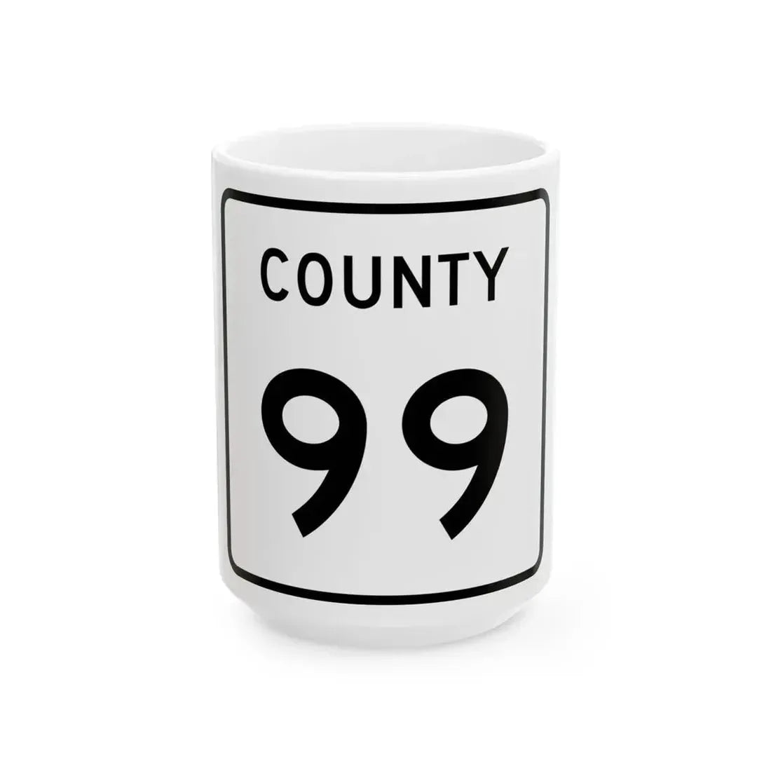 County 99 square (Minnesota) (Road Sign) White Coffee Mug 15oz - Go Mug Yourself