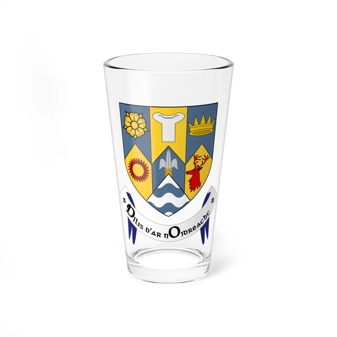County Clare Crest (Ireland) (Coat of Arms) Pint Glass 16oz 16oz - Go Mug Yourself