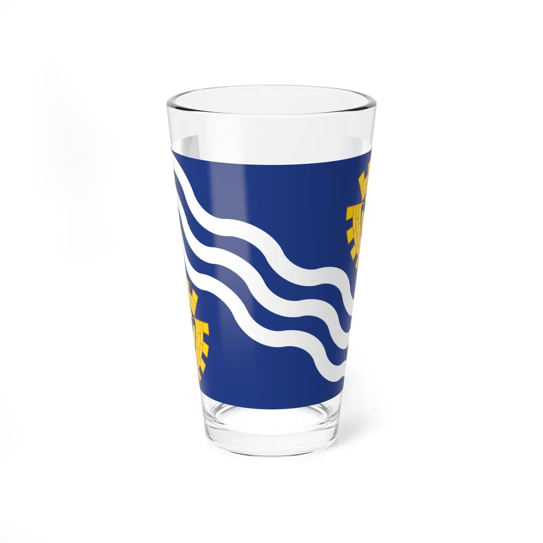 County Flag of Merseyside (England) Pint Glass 16oz 16oz - Go Mug Yourself