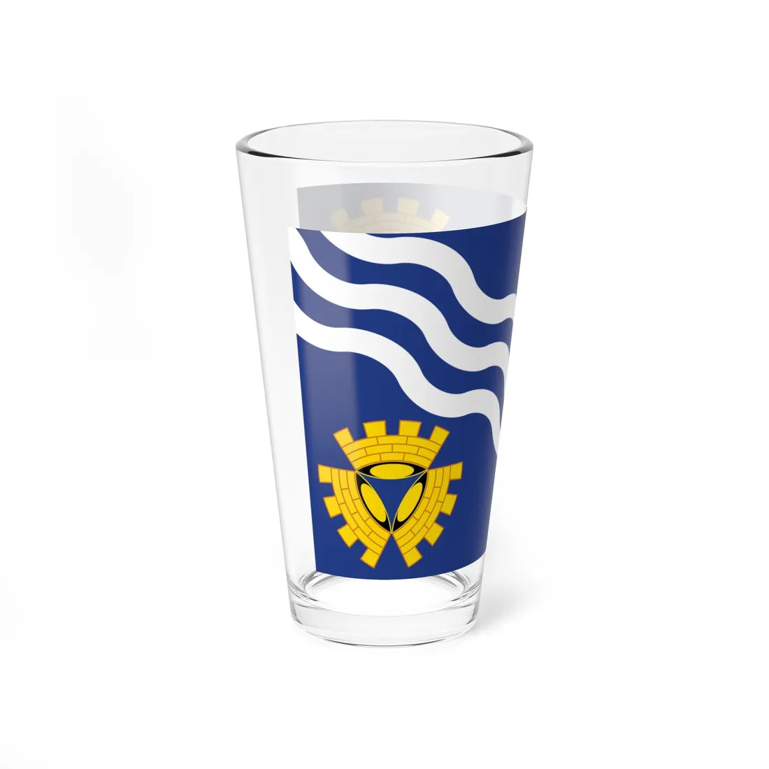 County Flag of Merseyside (England) Pint Glass 16oz - Go Mug Yourself