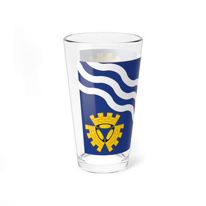 County Flag of Merseyside (England) Pint Glass 16oz - Go Mug Yourself