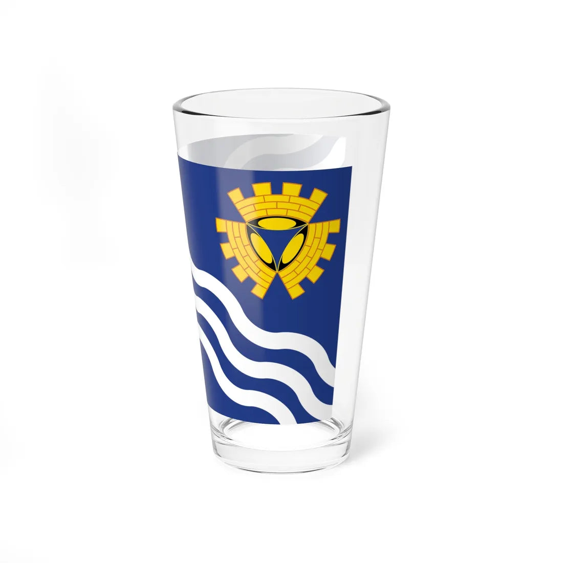 County Flag of Merseyside (England) Pint Glass 16oz - Go Mug Yourself