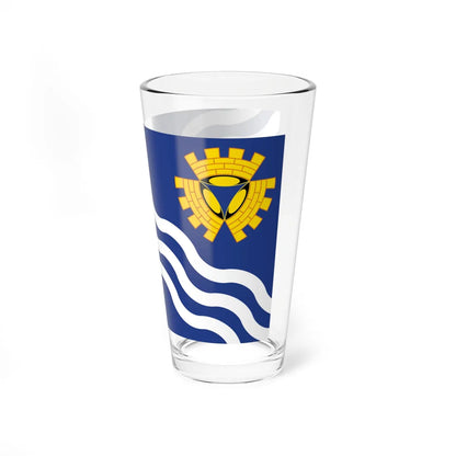 County Flag of Merseyside (England) Pint Glass 16oz - Go Mug Yourself