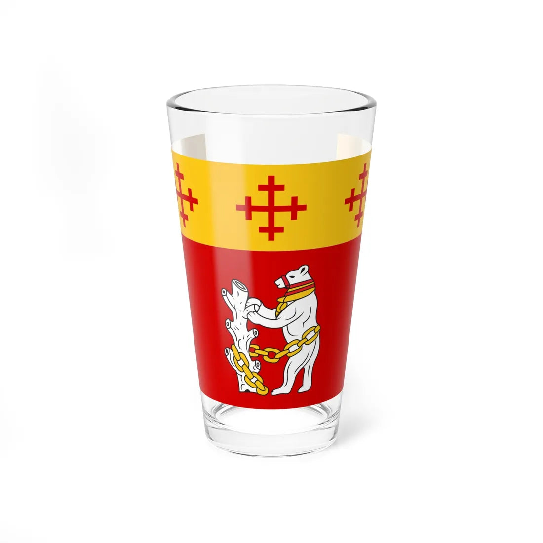 County Flag of Warwickshire (England) Pint Glass 16oz 16oz - Go Mug Yourself