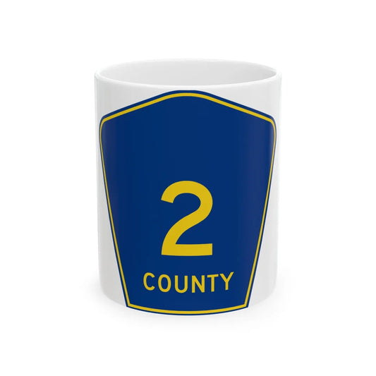 County Road 2 FL (Florida) (Road Sign) White Coffee Mug 11oz - Go Mug Yourself