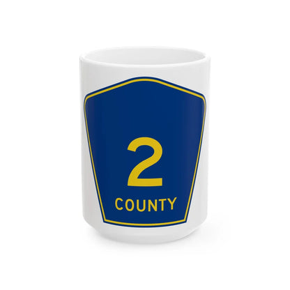 County Road 2 FL (Florida) (Road Sign) White Coffee Mug 15oz - Go Mug Yourself