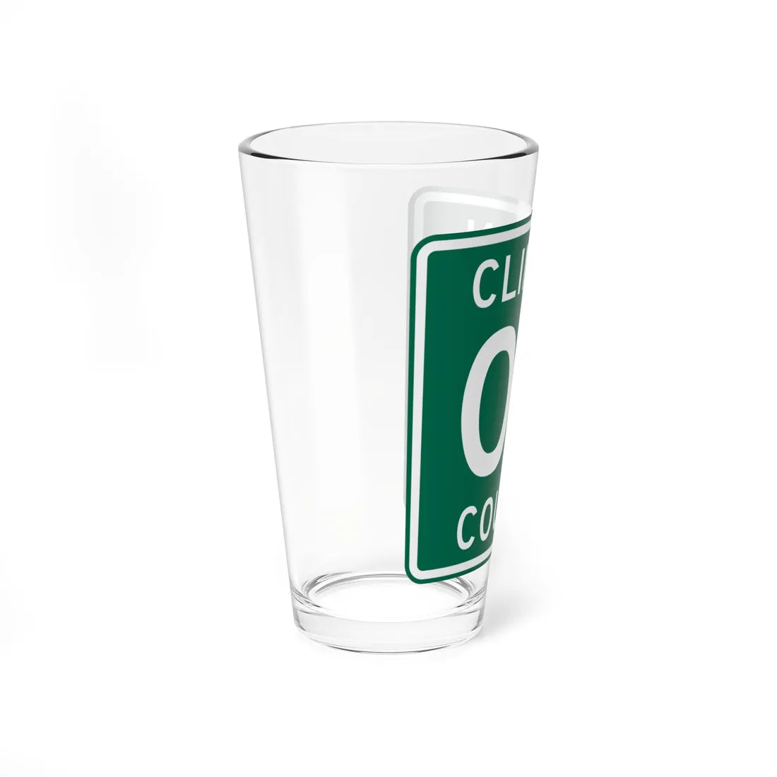 County Road square template green (Ohio) (Road Sign) Pint Glass 16oz - Go Mug Yourself