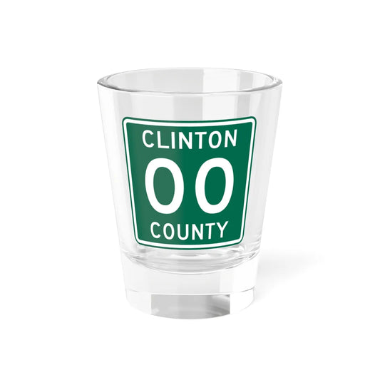 County Road square template green (Ohio) (Road Sign) Shot Glass 1.5oz 1.5oz - Go Mug Yourself