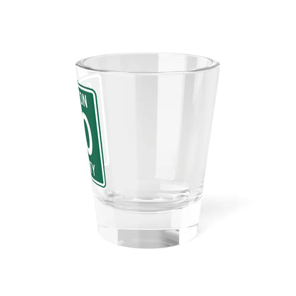 County Road square template green (Ohio) (Road Sign) Shot Glass 1.5oz - Go Mug Yourself