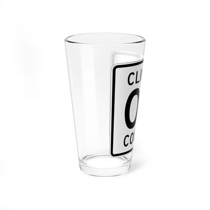 County Road square template (Minnesota) (Road Sign) Pint Glass 16oz - Go Mug Yourself