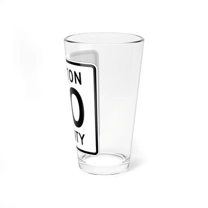 County Road square template (Minnesota) (Road Sign) Pint Glass 16oz - Go Mug Yourself