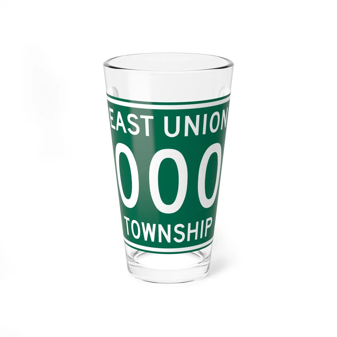 County Road square template wide green (Ohio) (Road Sign) Pint Glass 16oz 16oz - Go Mug Yourself