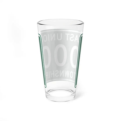 County Road square template wide green (Ohio) (Road Sign) Pint Glass 16oz - Go Mug Yourself
