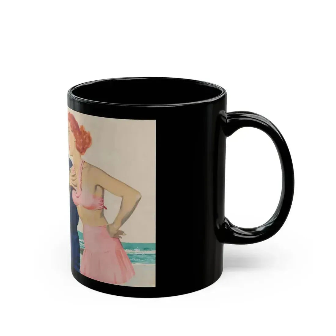 Couple and Cop, probable magazine illustration - Black Coffee Mug - Go Mug Yourself