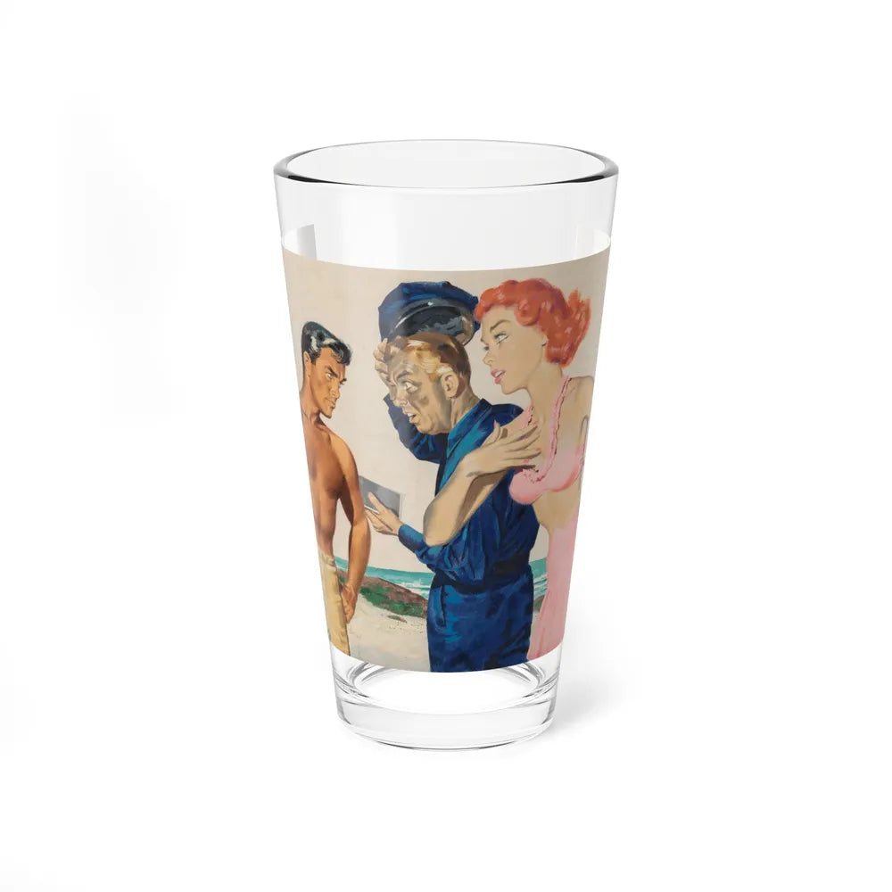 Couple and Cop, probable magazine illustration - Pint Glass 16oz-16oz-Go Mug Yourself