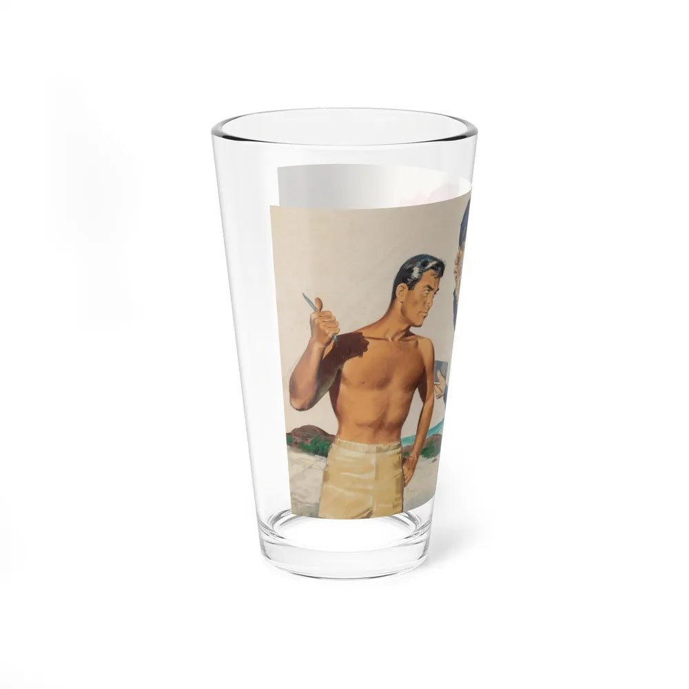 Couple and Cop, probable magazine illustration - Pint Glass 16oz-Go Mug Yourself