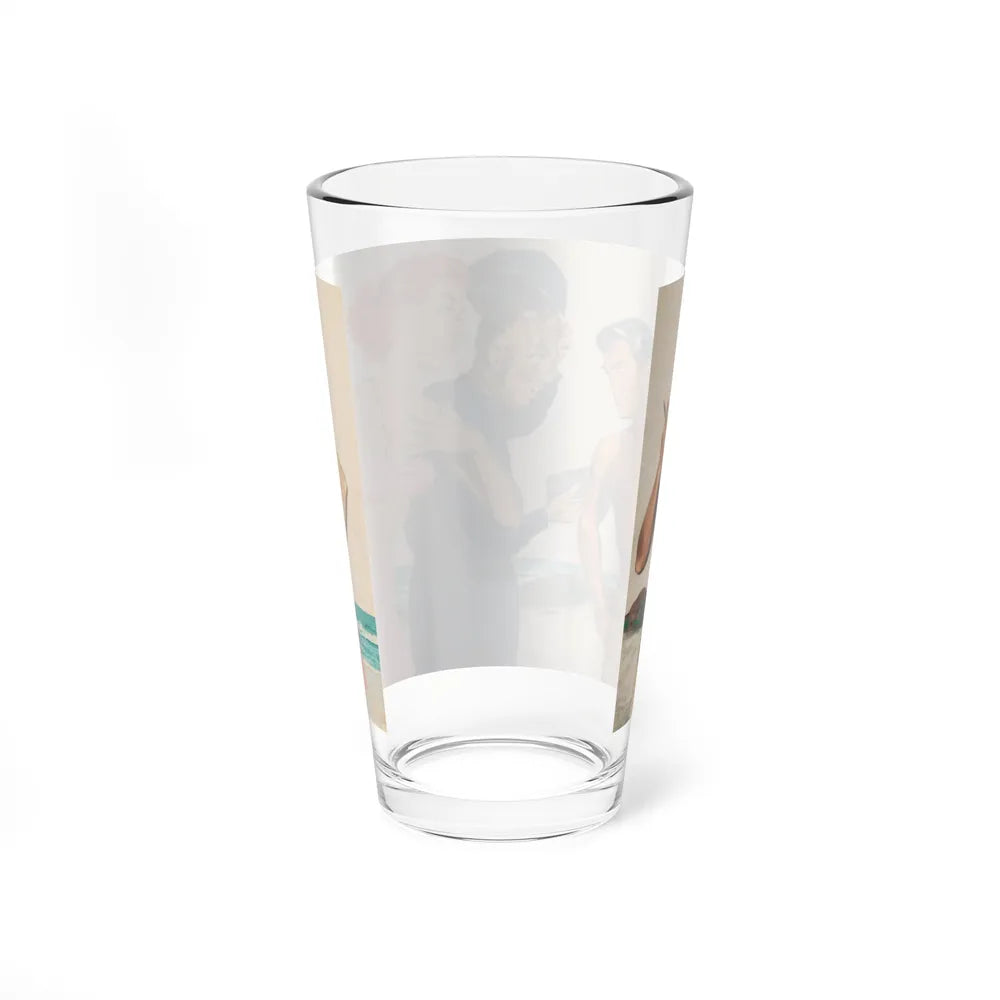 Couple and Cop, probable magazine illustration - Pint Glass 16oz-Go Mug Yourself