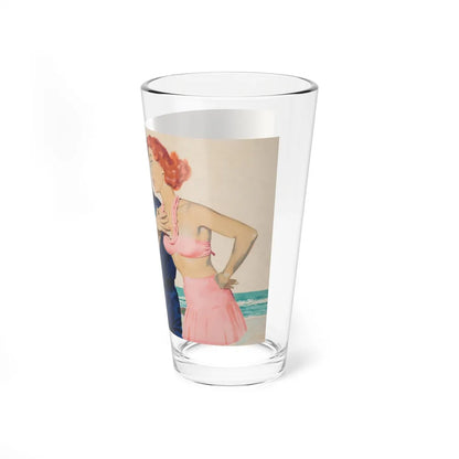 Couple and Cop, probable magazine illustration - Pint Glass 16oz-Go Mug Yourself