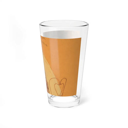 Couple at Cafe table, magazine illustration - Pint Glass 16oz-Go Mug Yourself