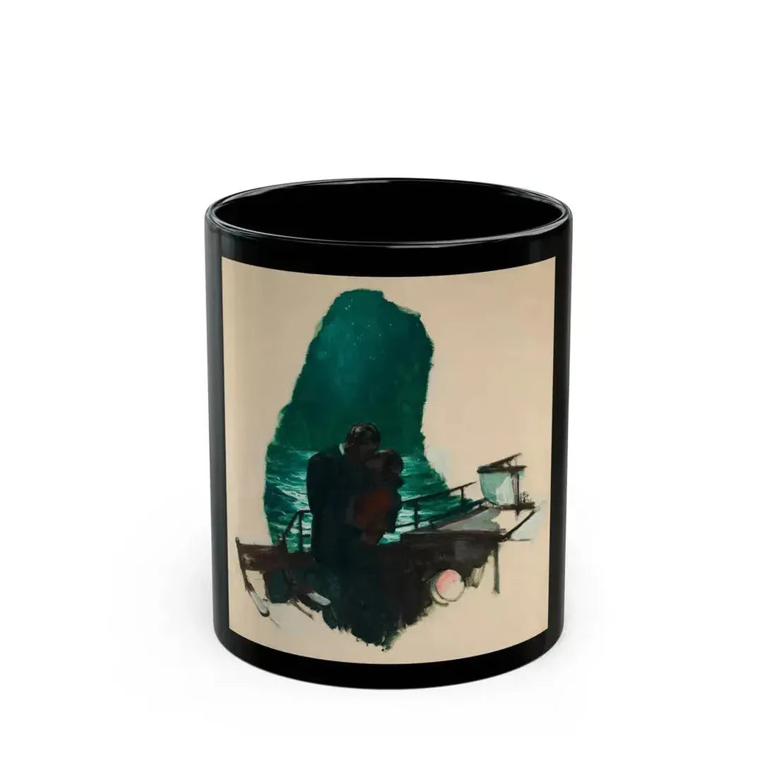 Couple Embracing, 1939 - Black Coffee Mug 11oz - Go Mug Yourself