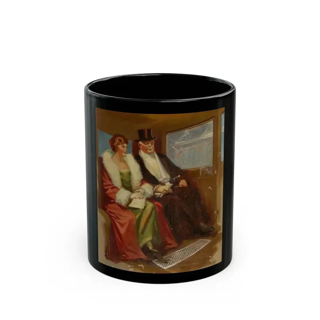 Couple in Heated Automobile - Black Coffee Mug 11oz - Go Mug Yourself