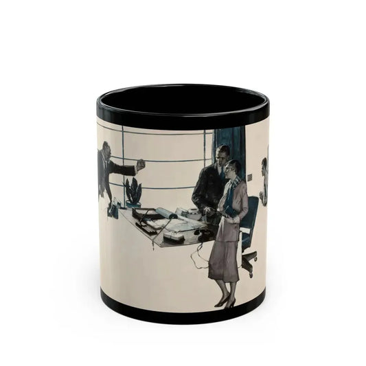 Couple in Modern Office, 1931 - Black Coffee Mug 11oz - Go Mug Yourself