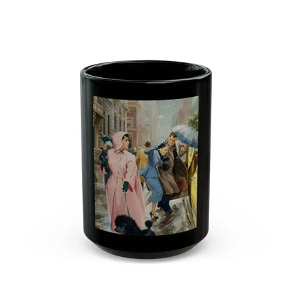 Couple in the Rain, 1954 - Black Coffee Mug 15oz - Go Mug Yourself