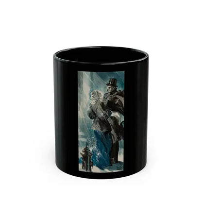 Couple in the Snow, interior story illustration, 1935 - Black Coffee Mug 11oz - Go Mug Yourself