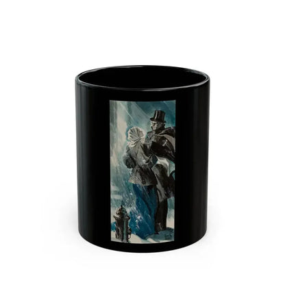 Couple in the Snow, interior story illustration, 1935 - Black Coffee Mug 11oz - Go Mug Yourself