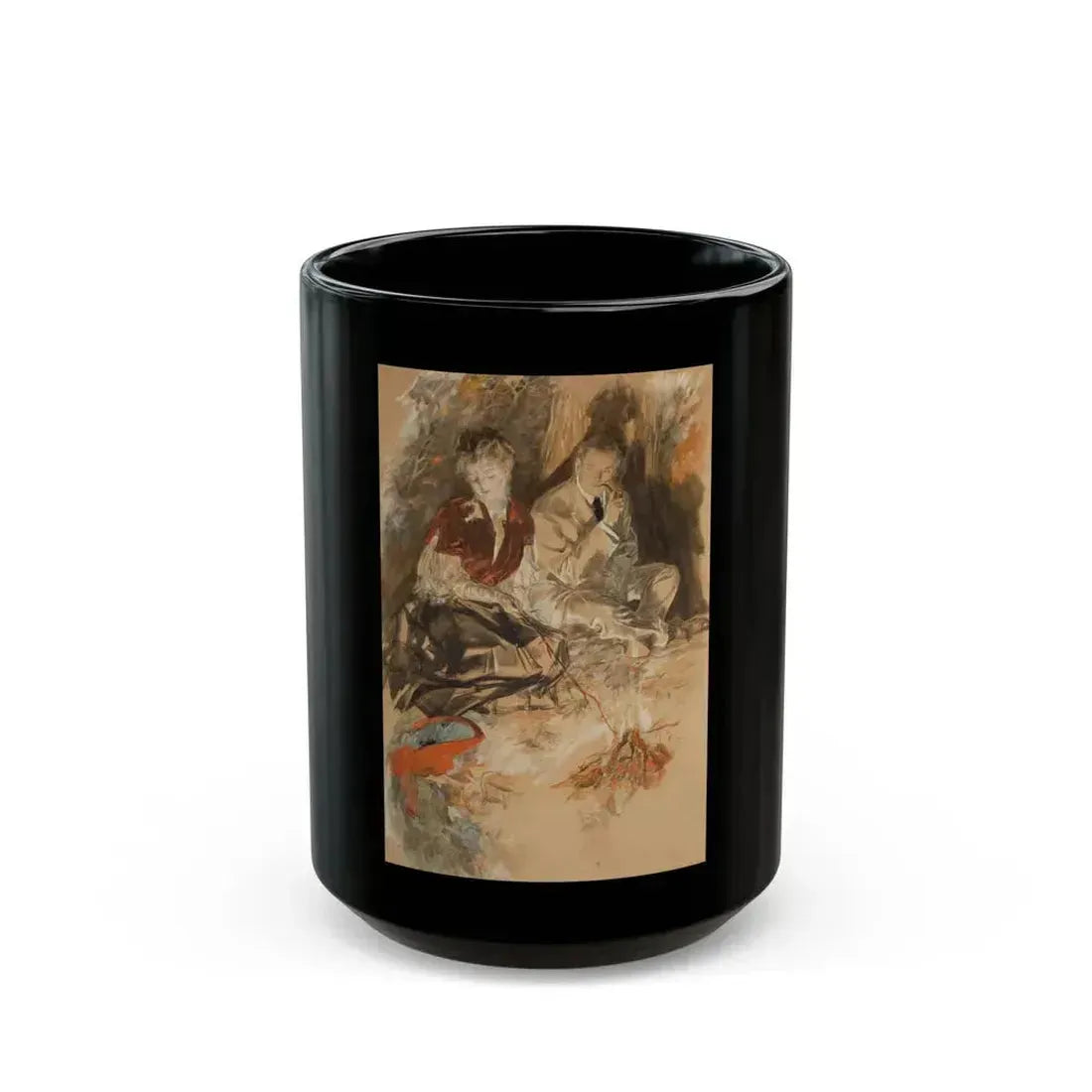 Couple in the Woods - Black Coffee Mug 15oz - Go Mug Yourself