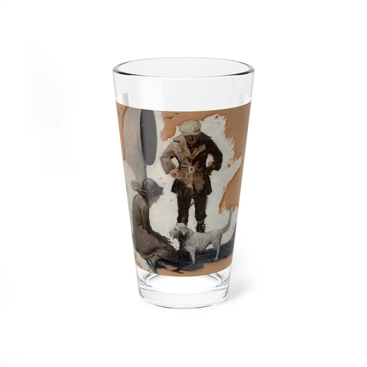 Couple on a Ship Deck with a Dog - Pint Glass 16oz-16oz-Go Mug Yourself