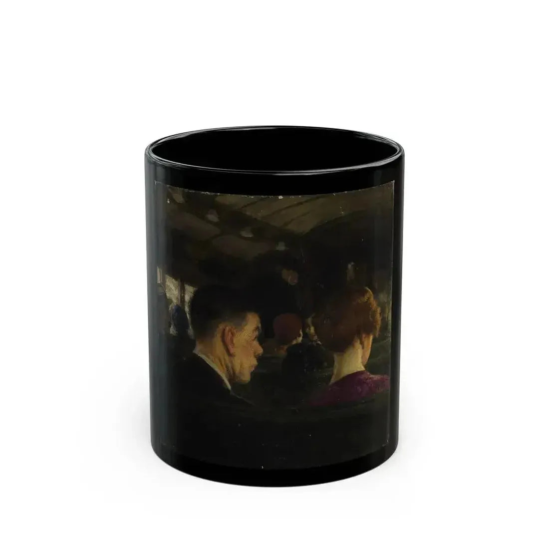Couple on a Train, original illustration - Black Coffee Mug 11oz - Go Mug Yourself