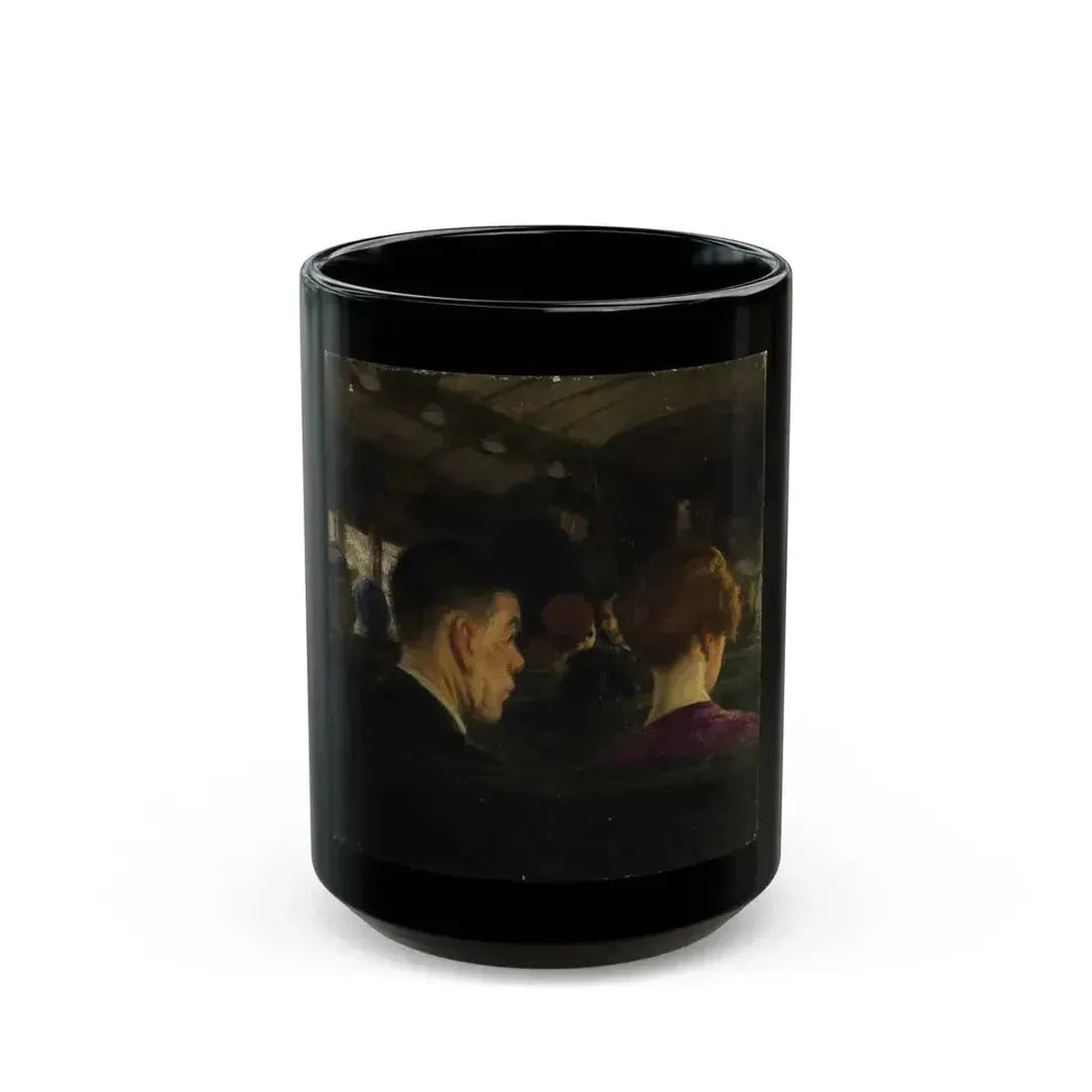 Couple on a Train, original illustration - Black Coffee Mug 15oz - Go Mug Yourself
