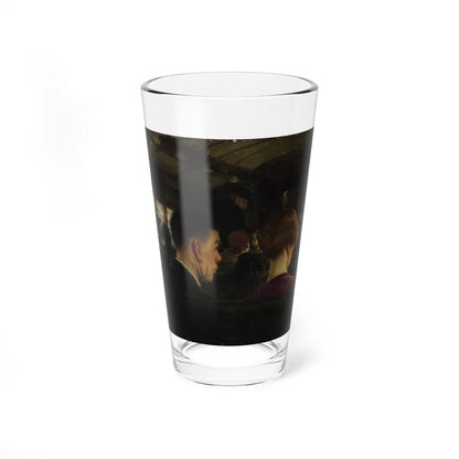 Couple on a Train, original illustration - Pint Glass 16oz-16oz-Go Mug Yourself