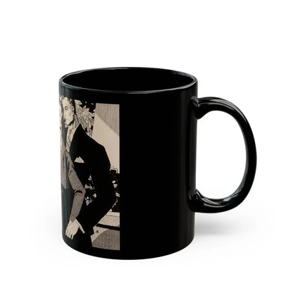 Couple on Balcony, probable Liberty magazine interior illustration, circa 1944-45 - Black Coffee Mug - Go Mug Yourself