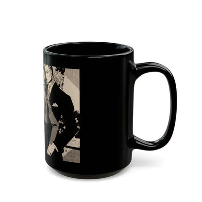Couple on Balcony, probable Liberty magazine interior illustration, circa 1944-45 - Black Coffee Mug - Go Mug Yourself