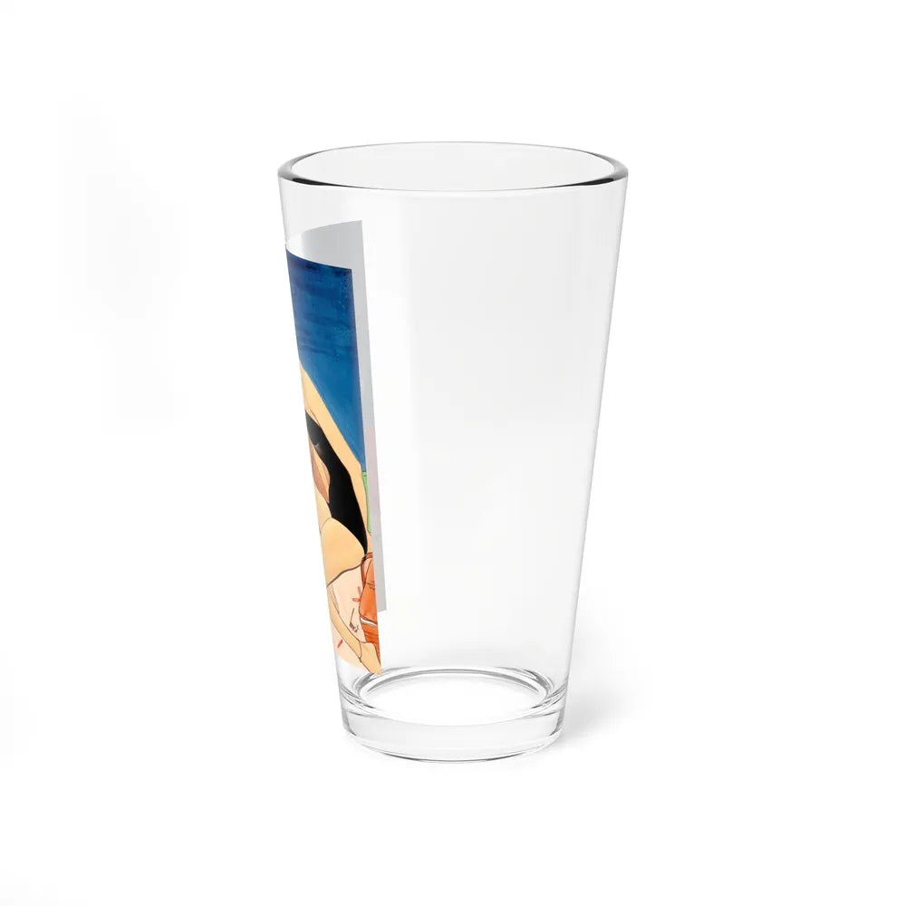 Couple on Beach with 4th of July Fireworks, probable magazine cover - Pint Glass 16oz-Go Mug Yourself