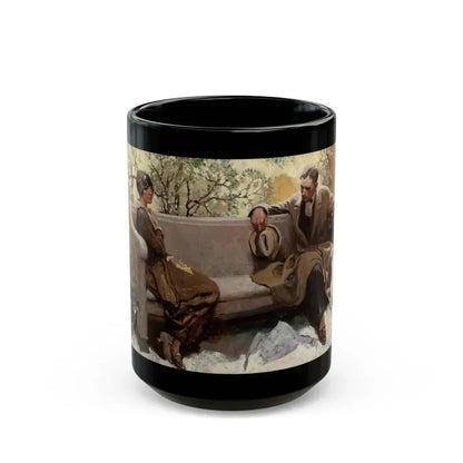 Couple on Park Bench - Black Coffee Mug 15oz - Go Mug Yourself