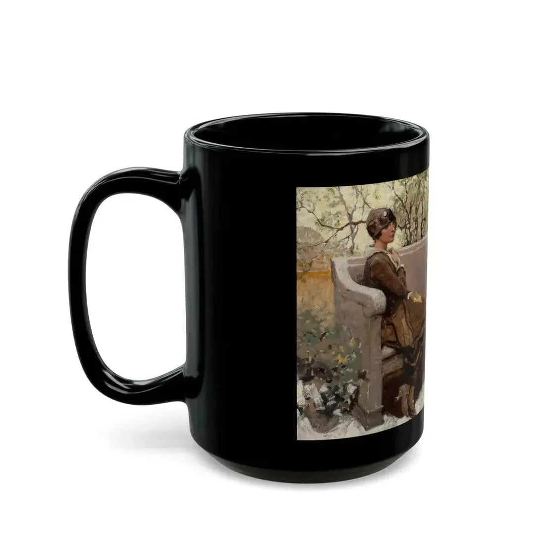 Couple on Park Bench - Black Coffee Mug - Go Mug Yourself