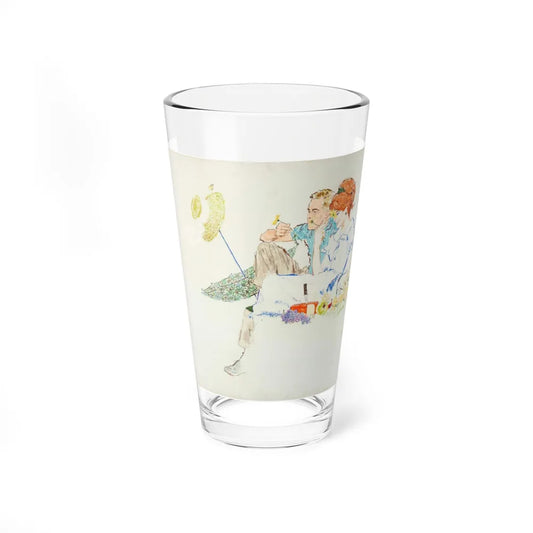 Couple on Picnic Illustration (Neeley Associates, c. 1960s) - Pint Glass 16oz-16oz-Go Mug Yourself