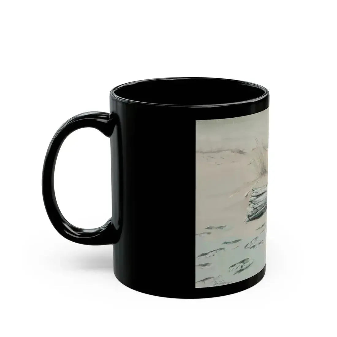 Couple on the Beach, probable commercial advertisement, 1960 - Black Coffee Mug - Go Mug Yourself