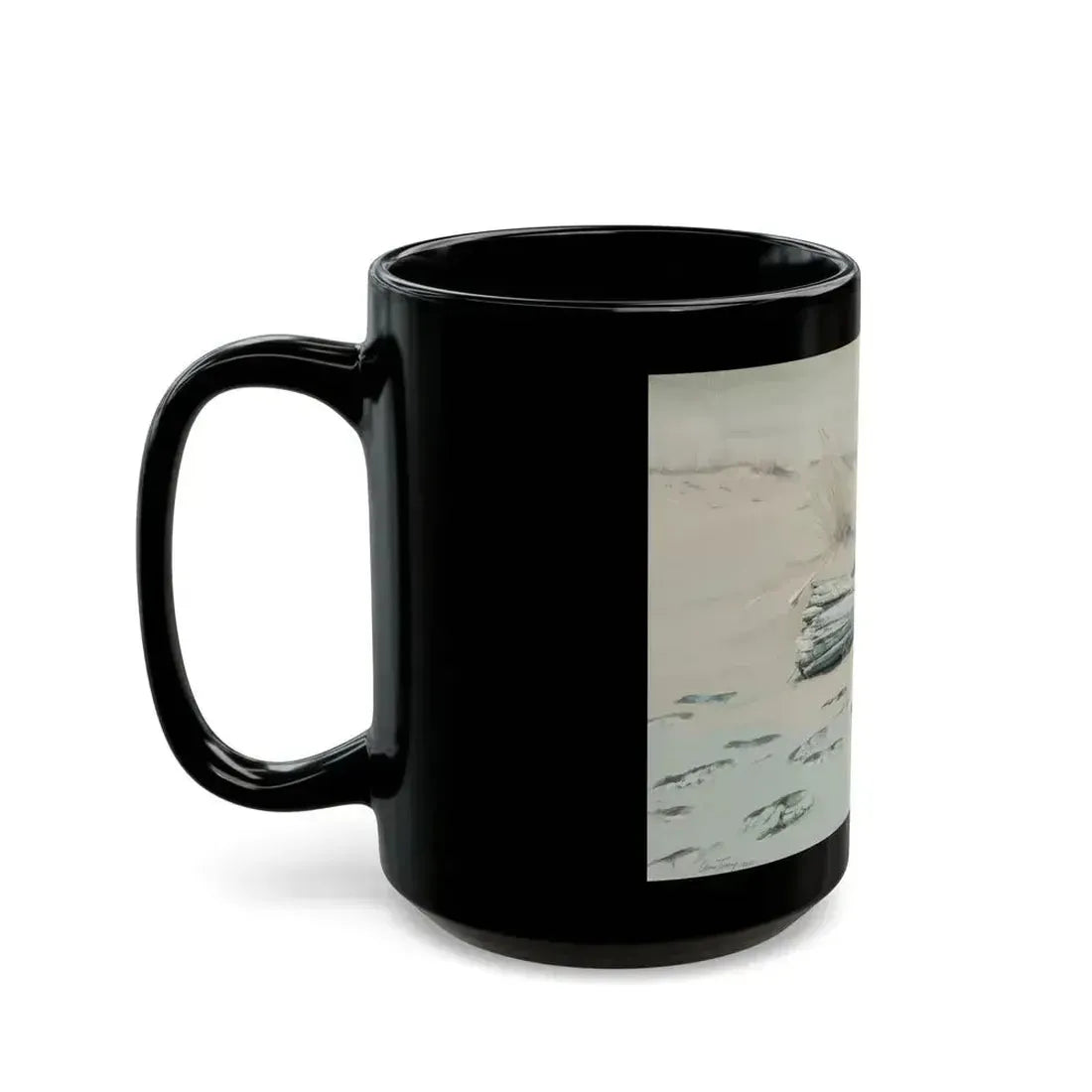 Couple on the Beach, probable commercial advertisement, 1960 - Black Coffee Mug - Go Mug Yourself