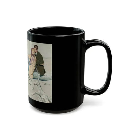 Couple on the Beach, probable commercial advertisement, 1960 - Black Coffee Mug - Go Mug Yourself