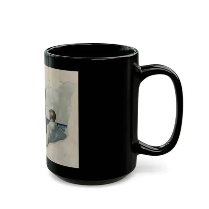 Couple Seated at Beach, 1927 - Black Coffee Mug - Go Mug Yourself