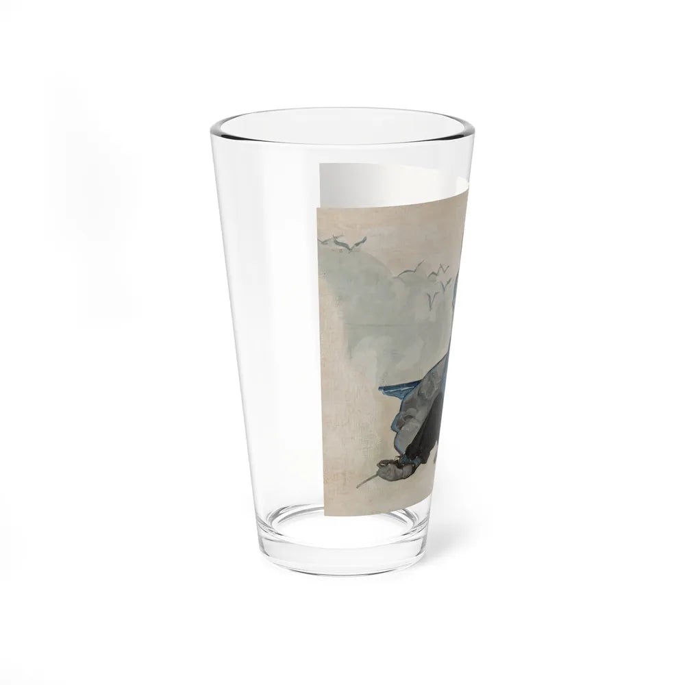 Couple Seated at Beach, 1927 - Pint Glass 16oz-Go Mug Yourself