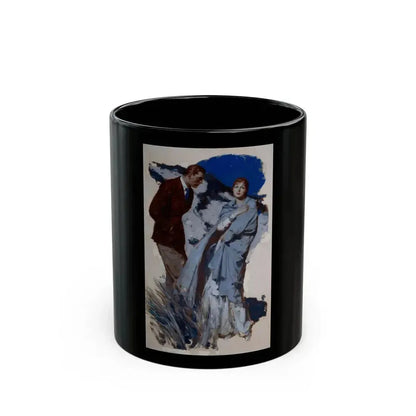 Couple Standing in Dunes, McCalls magazine story illustration - Black Coffee Mug 11oz - Go Mug Yourself