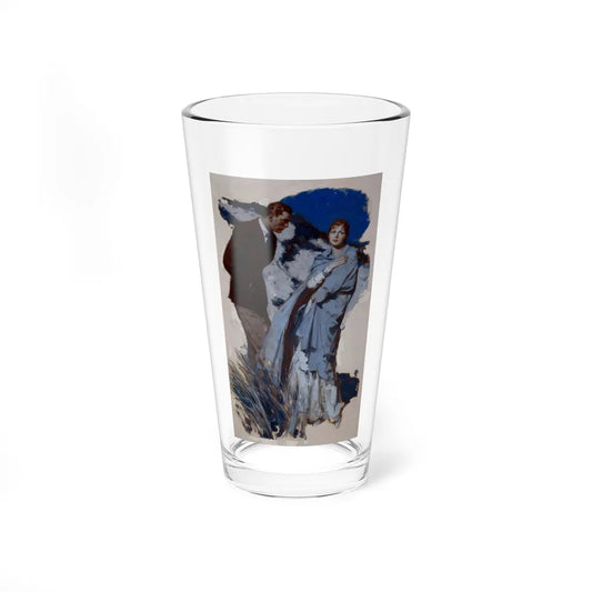 Couple Standing in Dunes, McCalls magazine story illustration - Pint Glass 16oz-16oz-Go Mug Yourself